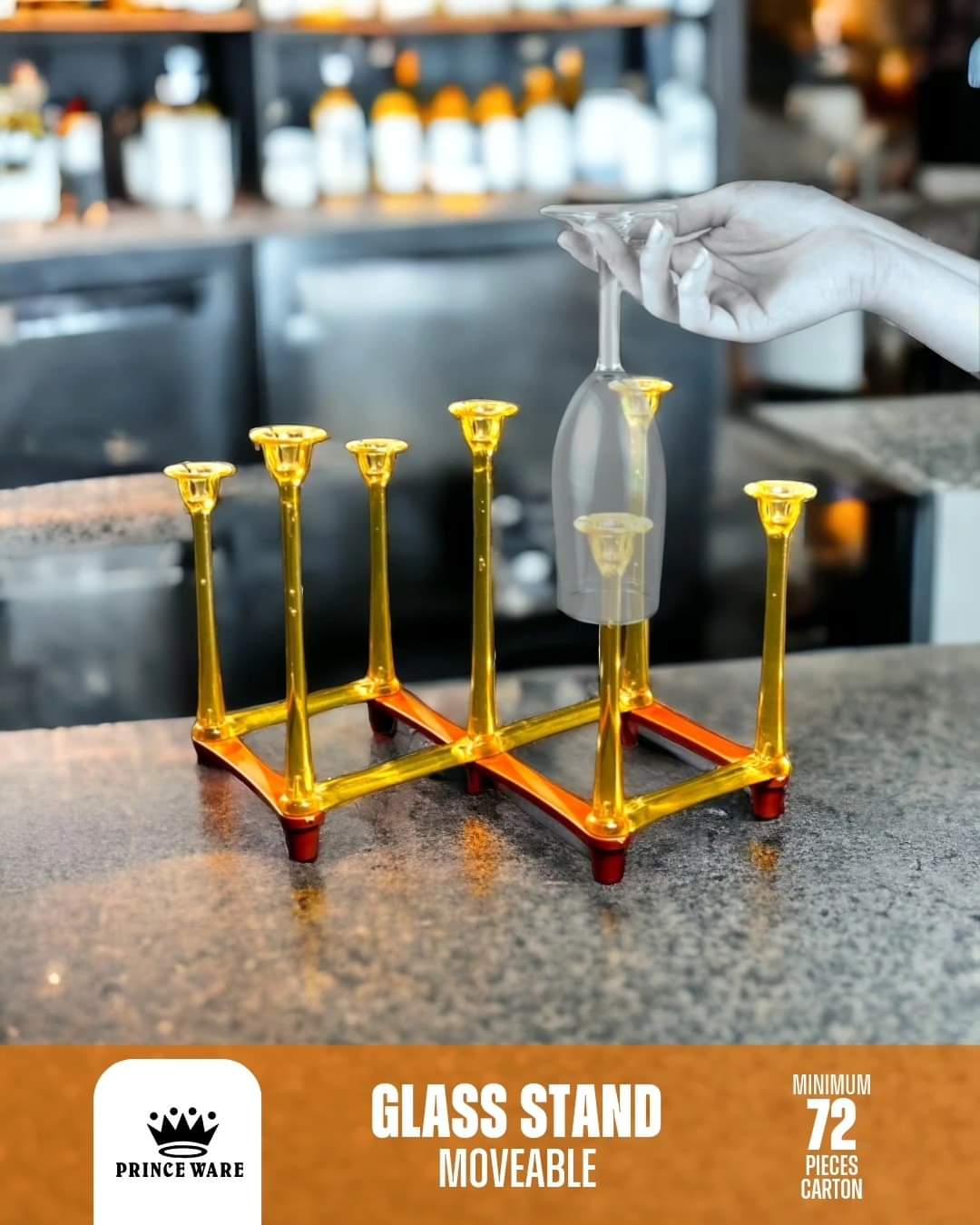 Adjustable Folding Glass Stand (For 7 Glasses)