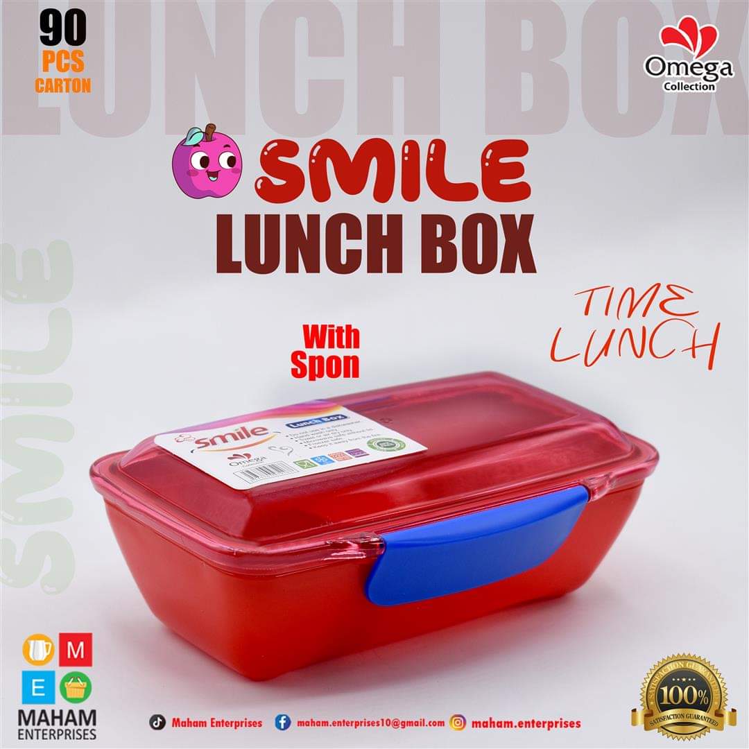 Smile Lunch Box with Crystal Lid (Spoon Inside)