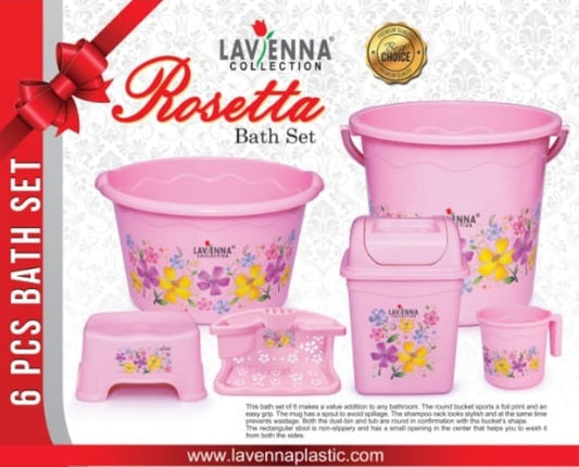 Rosetts Printed 6 in 1 Bath Tub Set