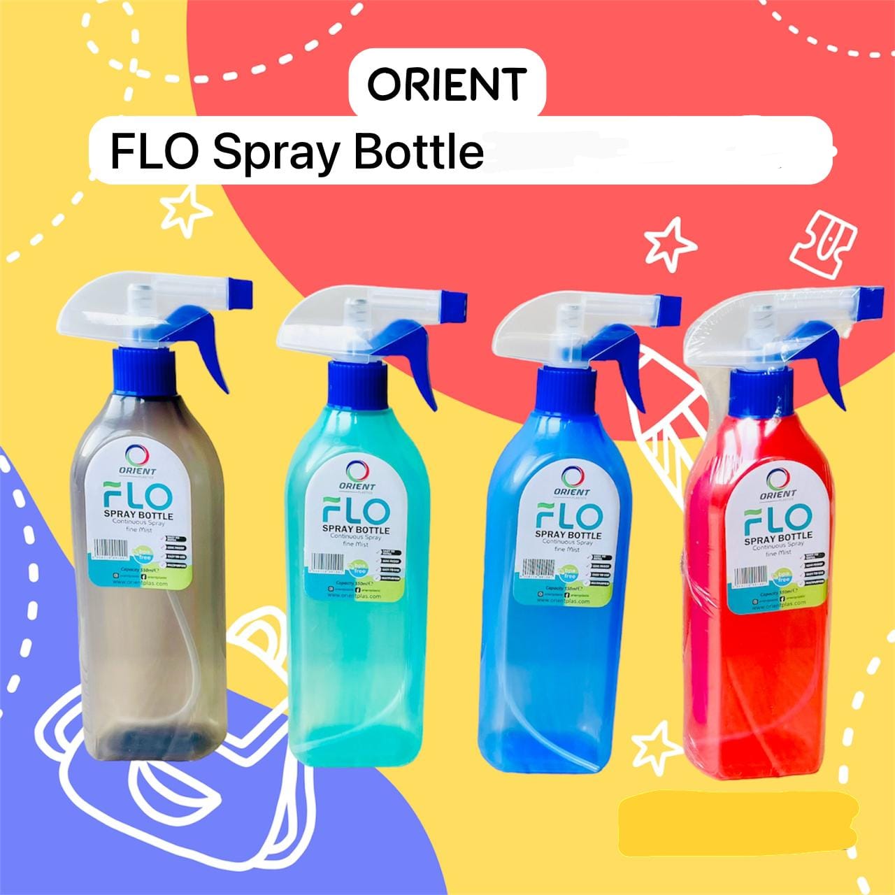 Flow Transparent Spray Bottle 550 ML