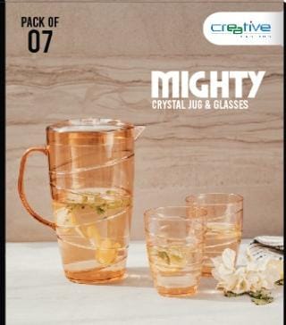 Mighty Crystal Water Set (1 Jug 2 Litres and 6 Glasses)