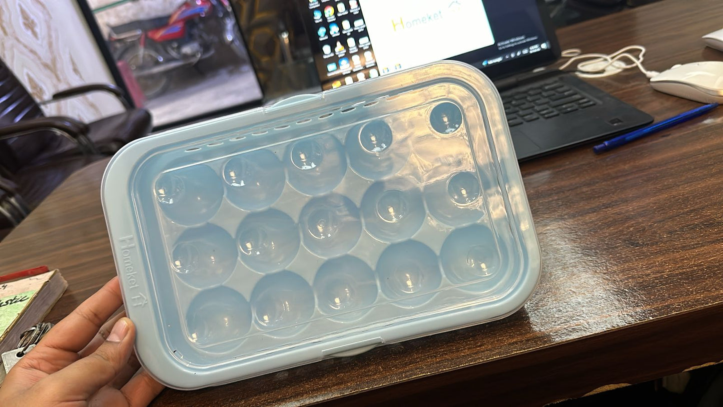 Eggs Tray With Transparent Lid (For 15 Eggs)