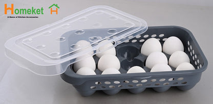 Eggs Tray With Transparent Lid (For 15 Eggs)